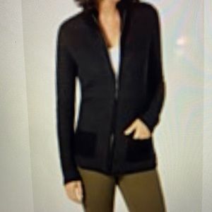 NWT Karen Scott Petite Textured Zip Front Cardigan